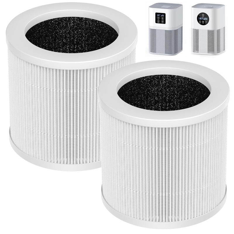 WILERDA 2 Pack A1 Replacement Filter Compatible with VEWIOR Air Purifier HQSC-50, HQKJ-80, AMEIFU AP01W, KOIOS HQKJ-50 Air Pur ifier, 3-in-1 HEPA Air Cleaner Filter - Image 1