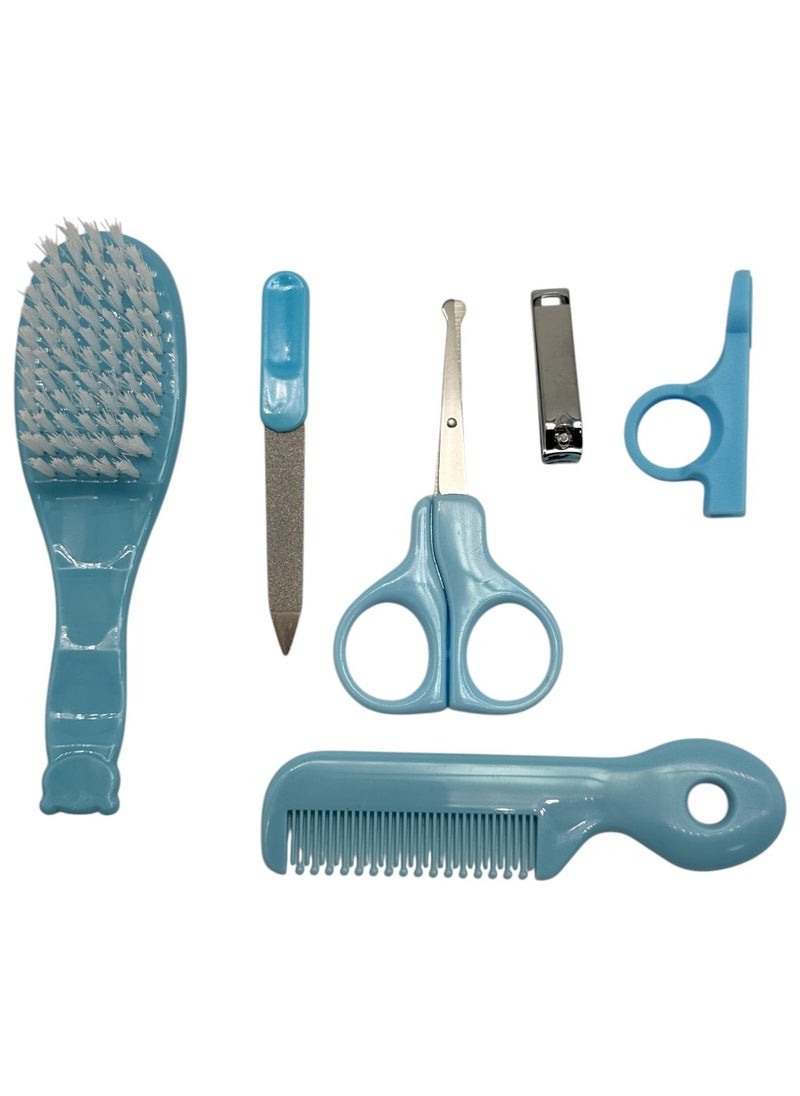 QSHOP Baby Nail Care Kit for Daily Personal Cleaning Baby Manicure Newborn Health Nail Clipper Hair Brush 6pcs  - Image 1