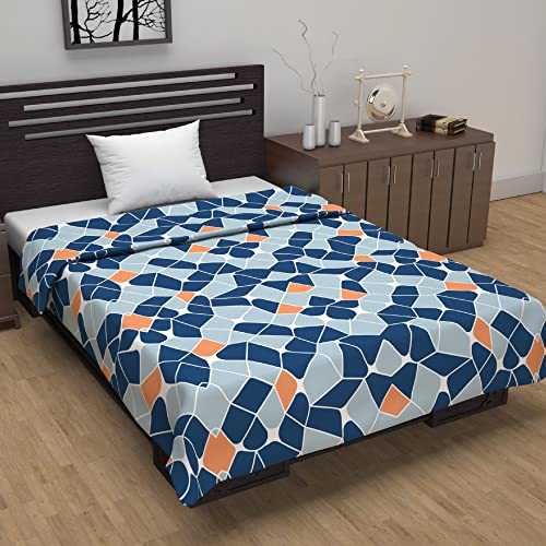 Divine Casa Polyester All-Weather 120 GSM Printed Lightweight Reversible Design Set of 2 Single Bed AC Dohar Blanket - Blue and Green| TC - 120 - Image 2
