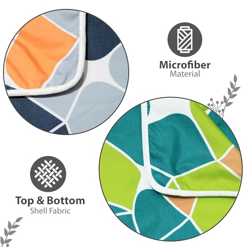 Divine Casa Polyester All-Weather 120 GSM Printed Lightweight Reversible Design Set of 2 Single Bed AC Dohar Blanket - Blue and Green| TC - 120 - Image 4