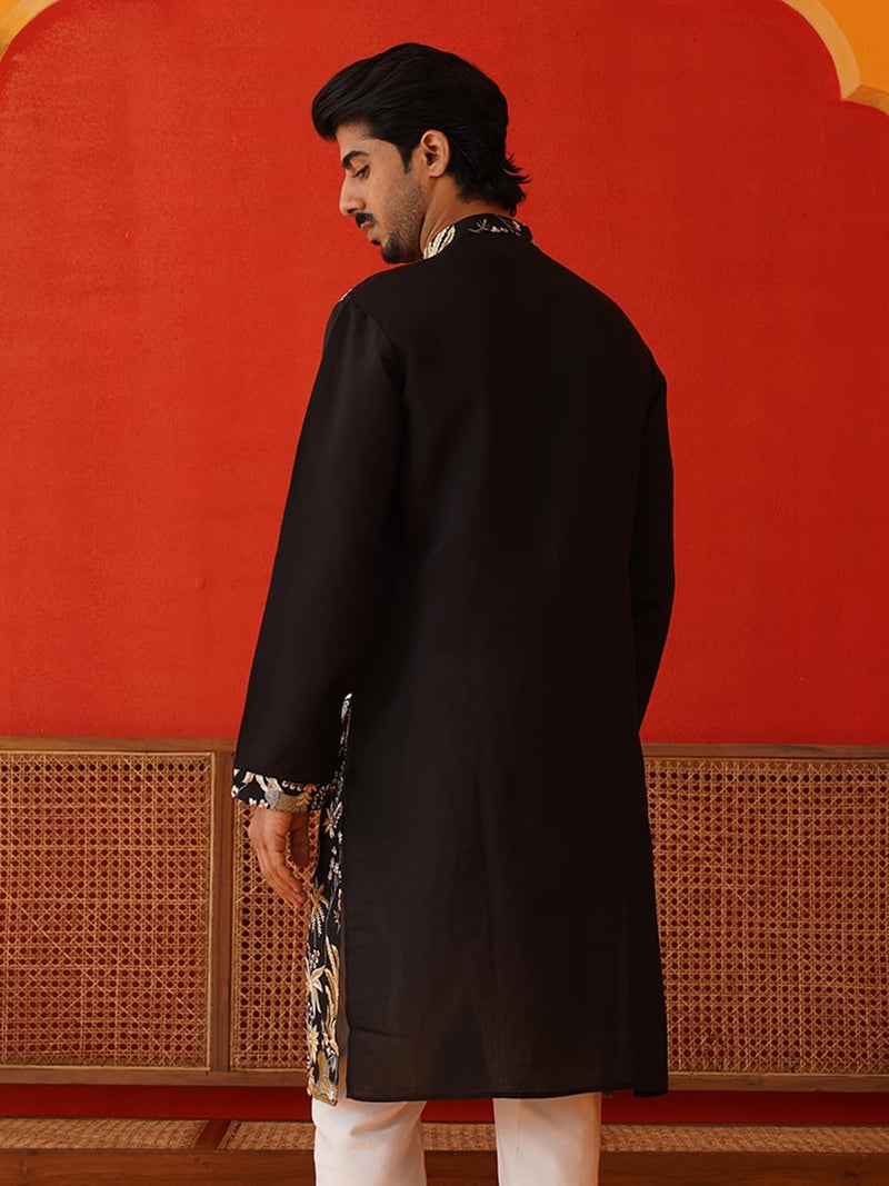 Jompers Floral Embroidered and Sequins Kurta with Animal Print Design - Image 2