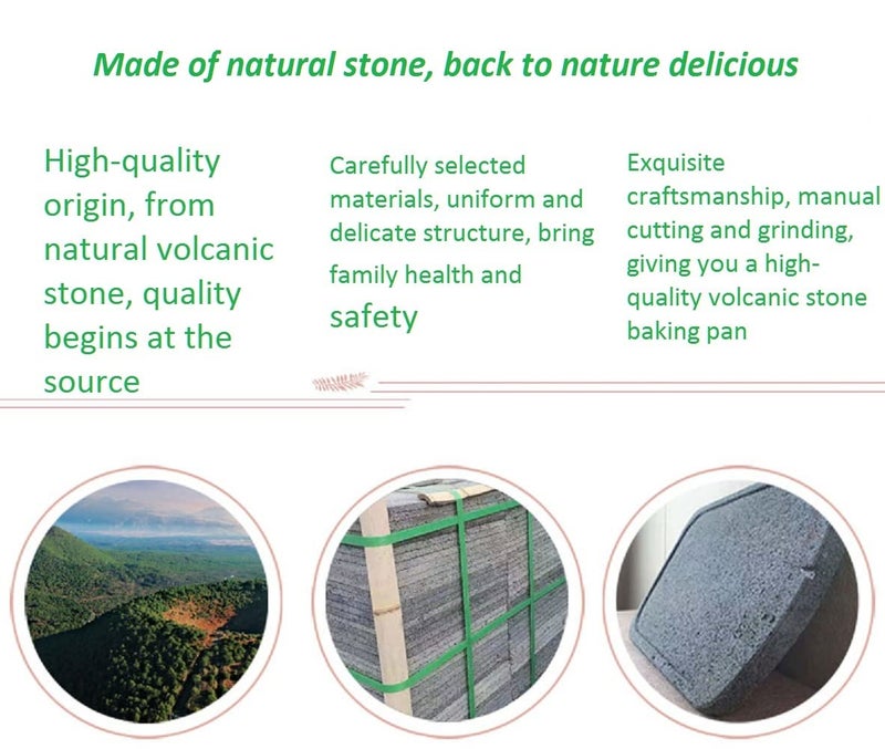 WANLIAN Lava Grill Steak Stone,Grilling Stone,Tabletop Grill Cooking Stone,11.8x7.9 x1in Grilling Plate for Oven and Barbecue Cooking Meat,Fish,Vegetable and Pizza - Image 5