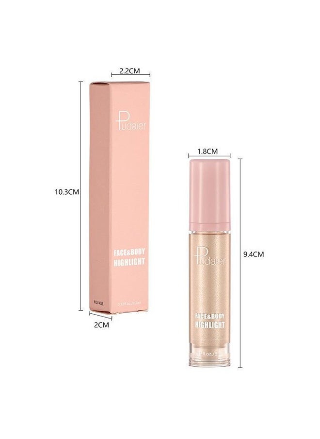 pudaier - Face & Body Highlight, Liquid Makeup Shimmer Glow Illuminator, Bronzer Smooth Shine Shimmer Liquid Foundation, Waterproof Moisturizing Body Highlighter (#01) - Image 1