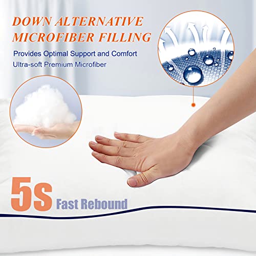 MZOIMZO Supportive Firm Bed Pillows for Sleeping- Standard Size, Set of 2, Cooling Hotel Quality with Premium Soft Down Alternative Fill for Back, Stomach or Side Sleepers, 20''x26'' - Image 3
