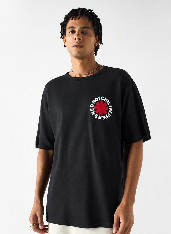 SP Characters Typographic Print T-shirt with Crew Neck and Short Sleeves - Image 1