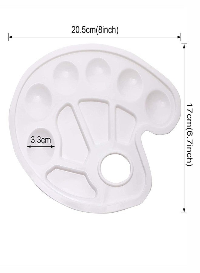 JDYYICZ Plastic Paint Palette with Thumb Hole, 3PCS 10 Well White Watercolor Palette Painting Tray Paint Pallets for Student Painting Party Craft DIY - Image 2