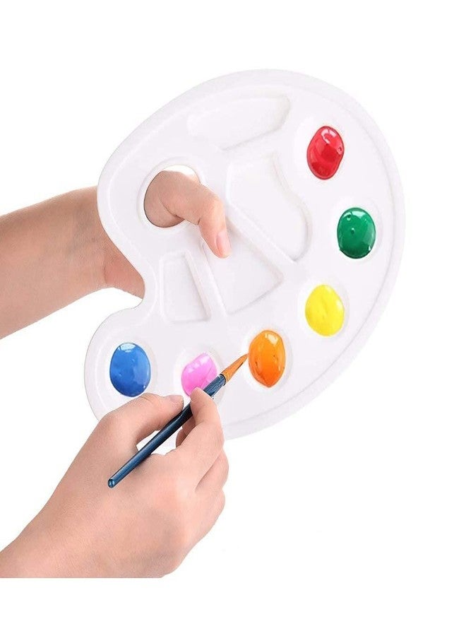 JDYYICZ Plastic Paint Palette with Thumb Hole, 3PCS 10 Well White Watercolor Palette Painting Tray Paint Pallets for Student Painting Party Craft DIY - Image 3