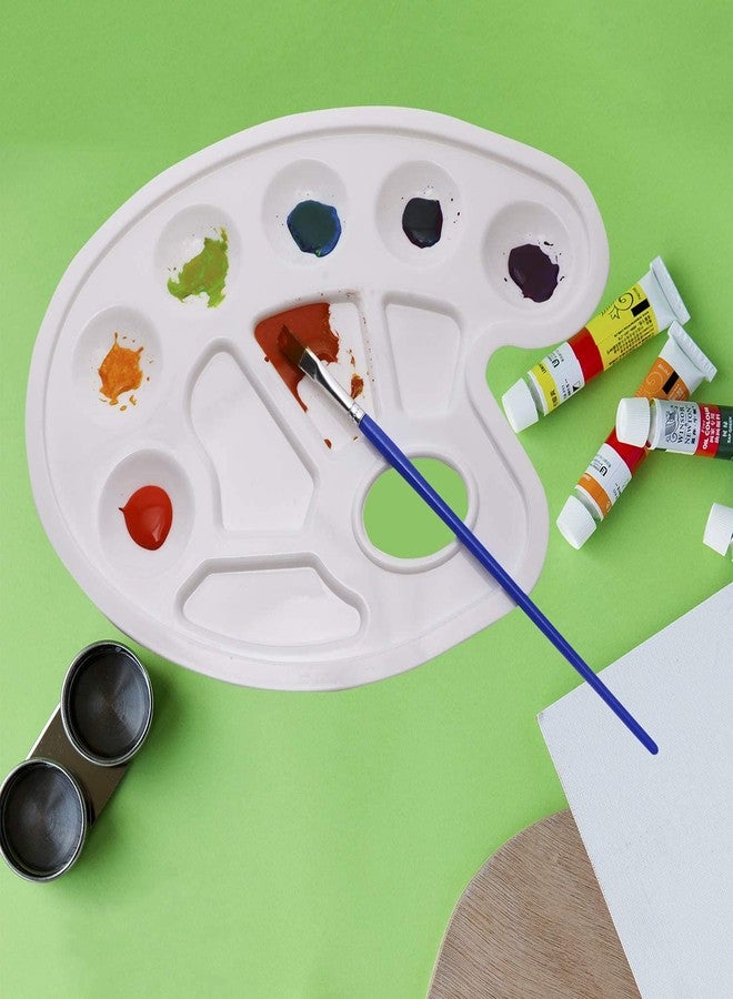 JDYYICZ Plastic Paint Palette with Thumb Hole, 3PCS 10 Well White Watercolor Palette Painting Tray Paint Pallets for Student Painting Party Craft DIY - Image 4