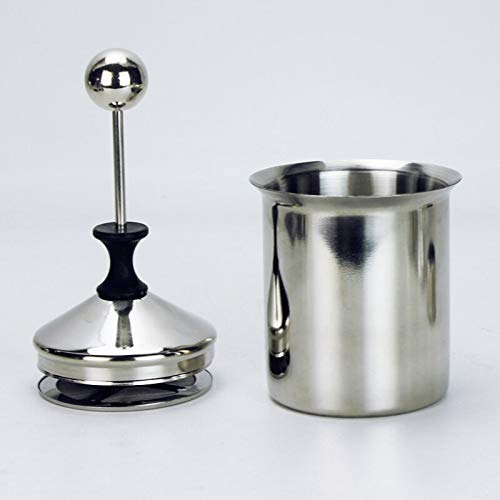 ECAPT Stainless Steel Manual Milk Foamer Handheld Coffee Milk Frothing Pitchers with DoubleFrothScreen Manual Operated Milk Foam Maker for Cappuccino Coffee Latte Hot Chocolate 14Ounce400ML - Image 4