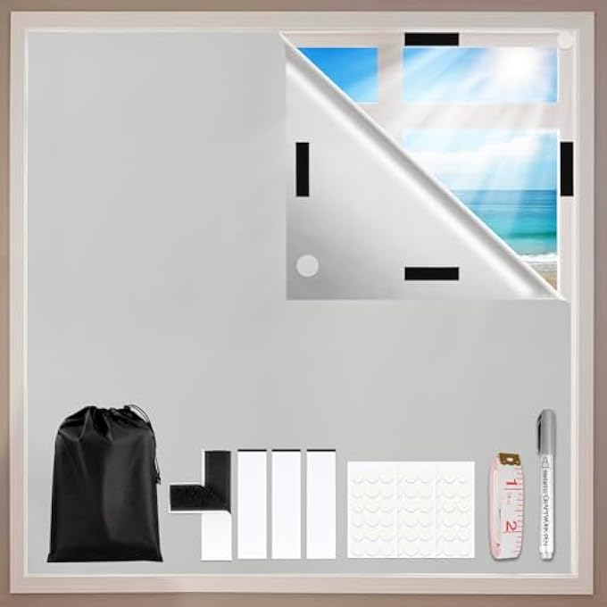 Window Blackout 200 X 148 Cm, Roof Window Blackout Interior Sun Protection Window No Drilling, Blackout Fabric, Heat Protection Outdoor, Blackout Film, Thermal Film, Sold By The Metre For - Image 2