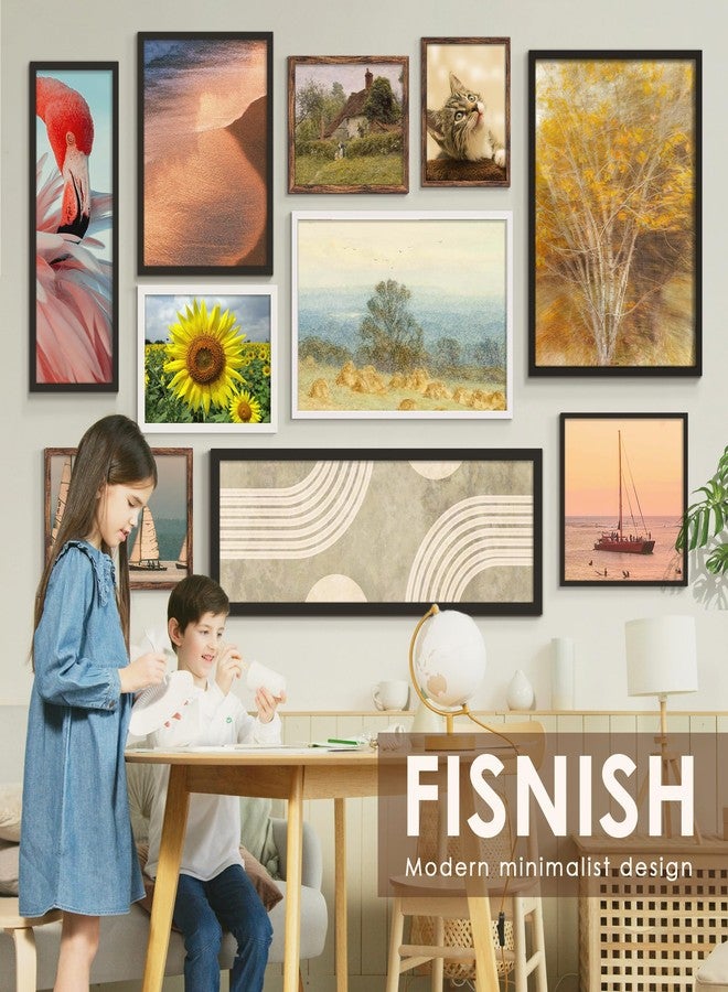 Fisnish 17x24 Picture Frame, Classic Brown 17 x 24 Poster Frame for Horizontal or Vertical Wall Mounting, 1 Pack - Image 2
