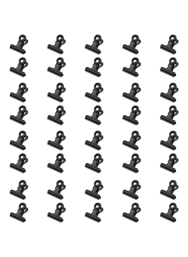Gejoy 40 Pack Metal Clips Hinge Clips 1 Inch Small Bull Clips For Picture Crafts Office Home Supplies(Black) - Image 1