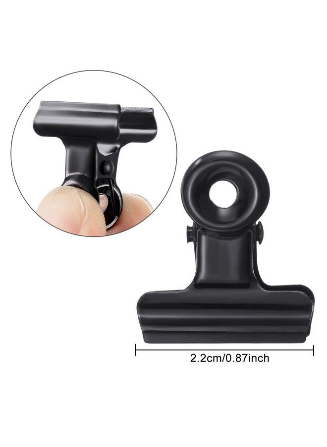 Gejoy 40 Pack Metal Clips Hinge Clips 1 Inch Small Bull Clips For Picture Crafts Office Home Supplies(Black) - Image 2