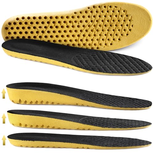 Ailaka Elastic Shock Absorbing Height Increasing Sports Shoe Insoles, Soft Breathable Honeycomb Orthotic Replacement Inserts for Men & Women - Image 1