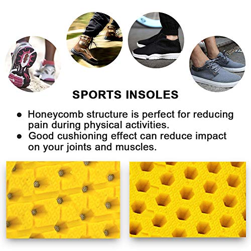 Ailaka Elastic Shock Absorbing Height Increasing Sports Shoe Insoles, Soft Breathable Honeycomb Orthotic Replacement Inserts for Men & Women - Image 5