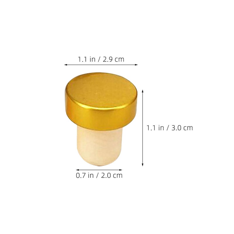 Leakproof T Shaped Wine Cork Stoppers 24 Pack Soft Wood Gold Aluminum Hoop Bottle Sealer - Image 3