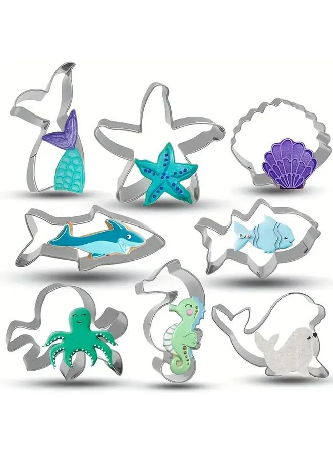 8 Piece Under The Sea Creatures Cookie Cutter Set Stainless Steel Cutters For Festive Baking - Image 5