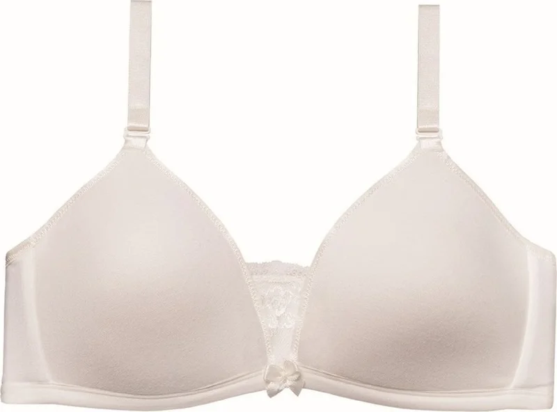 Magic Form 6738 Thin Sponge Combed Cotton Non-wired Bra - Ecru
