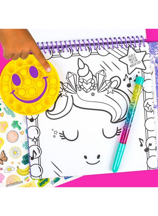 Just My Style Pop & Color Sketchbook, Creative Fidget Sketchbook and Pen Set, Great Weekend Activity, Includes Cute Puffy Stickers & Mindfulness Activity Book for Kids Ages 6, 7, 8, 9 - Image 2