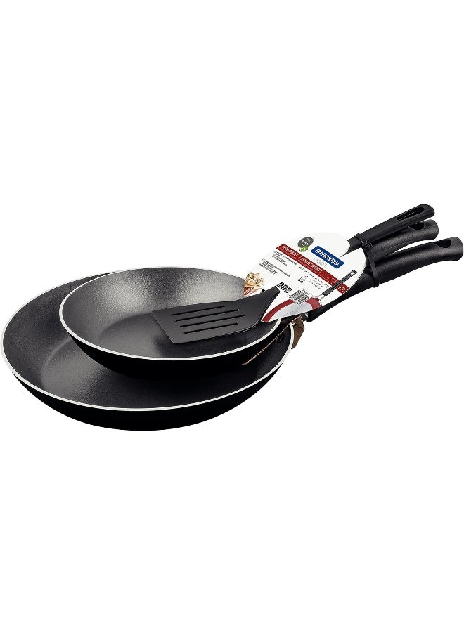 Tramontina Paris 3 Pieces Black Aluminum Frying Pan Set With Interior Starflon Max Pfoa Free Nonstick Coating And Exterior Silicon Coating 24Cm + 30Cm + Spatula - pzsku/Z5EDC42CEA8B1D6FF78EBZ/45/_/1739789070/d5cb690c-c425-4d74-a17d-caafa649951f