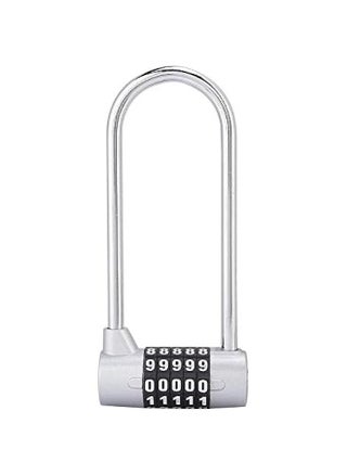 5 Digit Combination Alloy Padlock,U-Shape Security Code Lock Extra Long Cabinet Door Padlock Locker Lock, Re-settable Combo Lock, Gym Locker, School Locker, (Silver) - pzsku/Z5EDC487BB24D64AF34E7Z/45/_/1731077170/80b73b57-c4b9-47e6-8fa6-b506f2332640