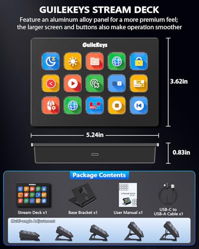 GuileKeys Stream Controller Deck with 15 Macro Keys,Studio Controller Actions in OBS/Twitch/YouTube and More, Upgrade Version 3.0 Streaming Deck Keyboard Compatible with Mac/PC - Image 2