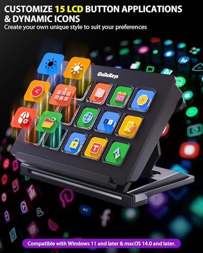 GuileKeys Stream Controller Deck with 15 Macro Keys,Studio Controller Actions in OBS/Twitch/YouTube and More, Upgrade Version 3.0 Streaming Deck Keyboard Compatible with Mac/PC - Image 3