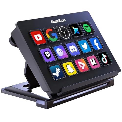 GuileKeys Stream Controller Deck with 15 Macro Keys,Studio Controller Actions in OBS/Twitch/YouTube and More, Upgrade Version 3.0 Streaming Deck Keyboard Compatible with Mac/PC - Image 1
