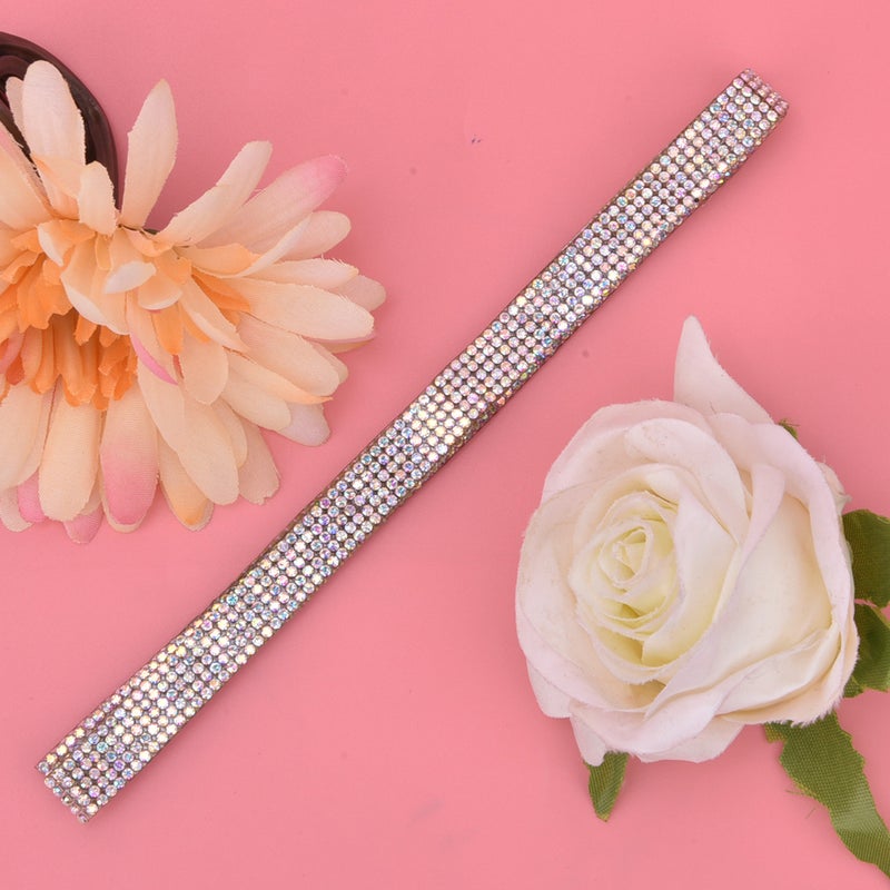 5 Rows 1m Rhinestone Trim Ribbon Hot Fix Crystal Chain Trim Garment Accessories Decoration(AB Color ) - Image 4