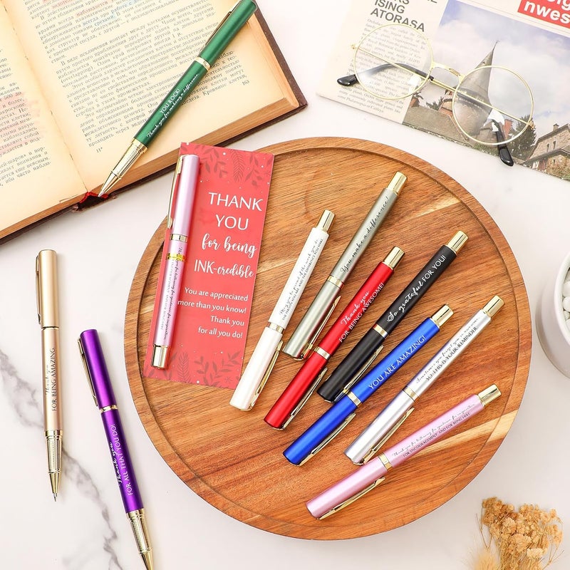 Geyoga Employee Appreciation Gift Nurses Week Gift Bulk Motivational Quote Pen with Thank You Card Inspirational Ballpoint Pen for Teacher Coworker Doctor Social WorkerBright ColorStylish - Image 3