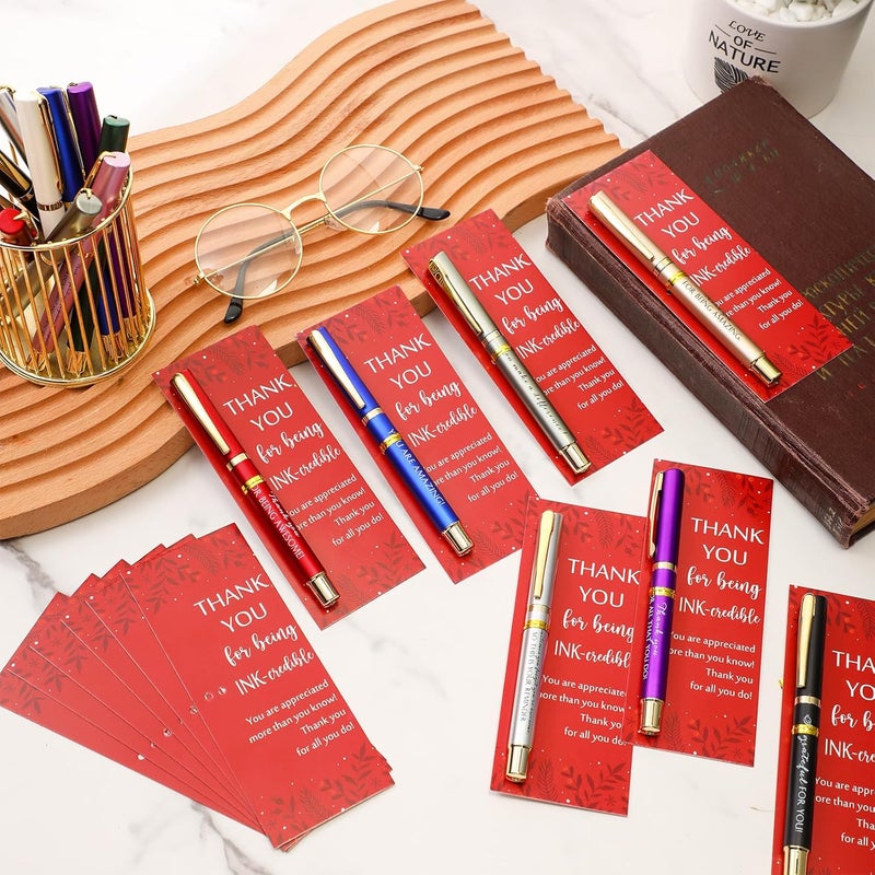Geyoga Employee Appreciation Gift Nurses Week Gift Bulk Motivational Quote Pen with Thank You Card Inspirational Ballpoint Pen for Teacher Coworker Doctor Social WorkerBright ColorStylish - Image 4