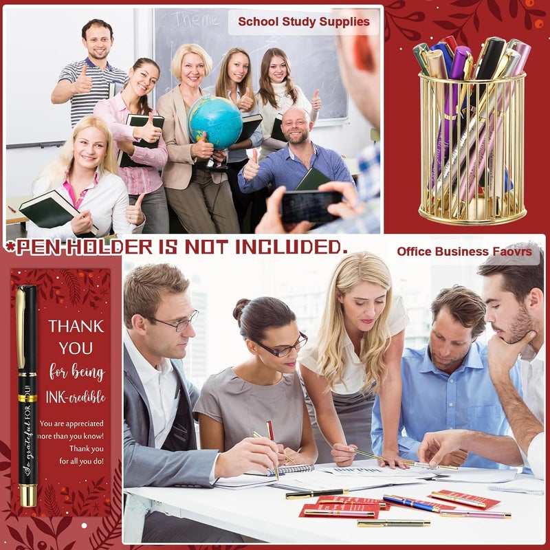 Geyoga Employee Appreciation Gift Nurses Week Gift Bulk Motivational Quote Pen with Thank You Card Inspirational Ballpoint Pen for Teacher Coworker Doctor Social WorkerBright ColorStylish - Image 5