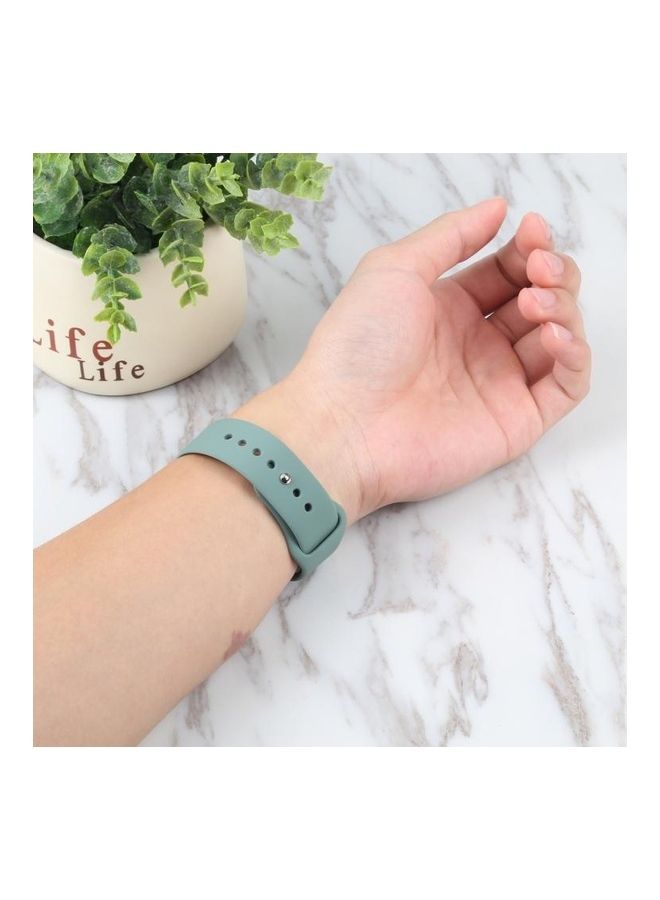 NIBEMINENT Silicone Replacement Strap Watchband and Protective Case with Screen Protector Set for Apple Watch Series 3/2/1 42mm Blue/Grey - Image 5