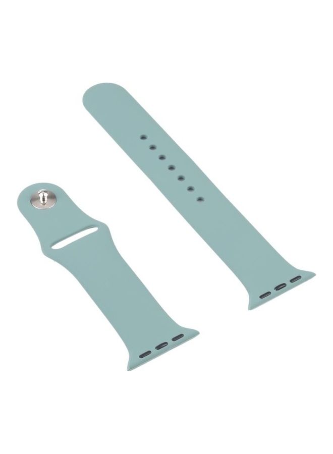 NIBEMINENT Silicone Replacement Strap Watchband and Protective Case with Screen Protector Set for Apple Watch Series 3/2/1 42mm Blue/Grey - Image 3