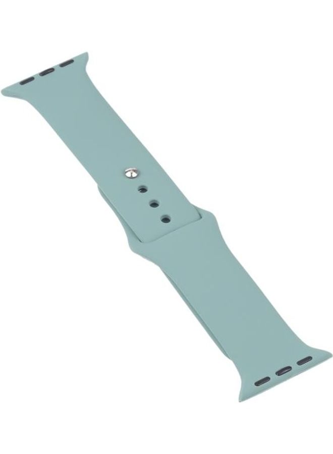 NIBEMINENT Silicone Replacement Strap Watchband and Protective Case with Screen Protector Set for Apple Watch Series 3/2/1 42mm Blue/Grey - Image 2