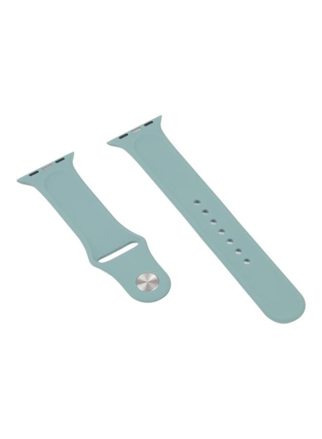 NIBEMINENT Silicone Replacement Strap Watchband and Protective Case with Screen Protector Set for Apple Watch Series 3/2/1 42mm Blue/Grey - Image 4