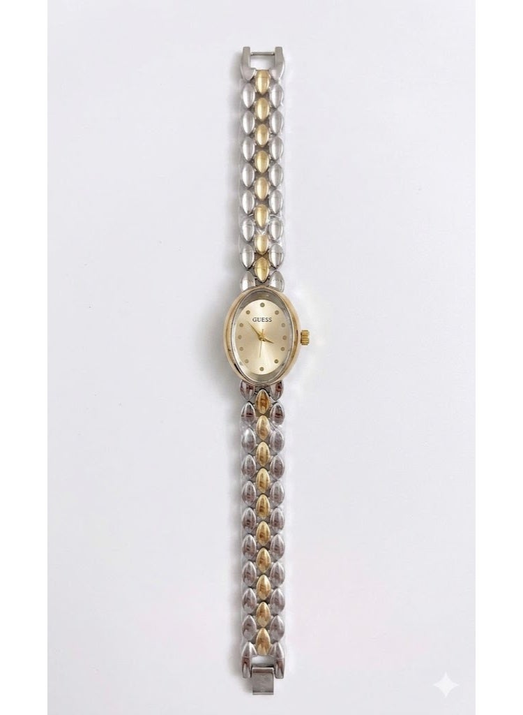 Guess Women's G-Lux Two-Tone Bracelet Watch, Silver Sunray Dial - Image 1
