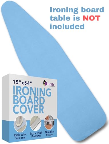HOLDN’ STORAGE Ironing Board Cover - Silicone-Coated, Scorch-Resistant 15 x 54 Padding with Hook & Loop Straps, Cover Fits All Standard Sizes - Blue - Image 4