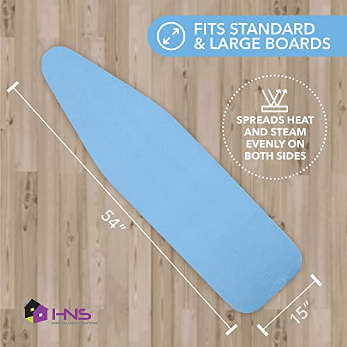 HOLDN’ STORAGE Ironing Board Cover - Silicone-Coated, Scorch-Resistant 15 x 54 Padding with Hook & Loop Straps, Cover Fits All Standard Sizes - Blue - Image 3