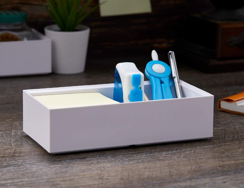 Bostitch Office Konnect Desk Organizer Accessory Tray, Wide, Stacks for Desktop Storage, White - Image 5