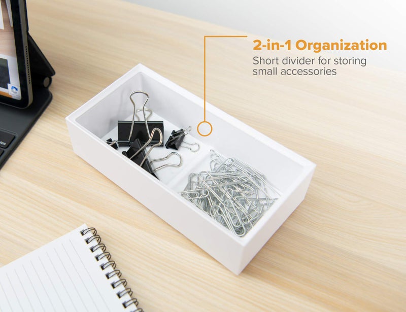 Bostitch Office Konnect Desk Organizer Accessory Tray, Wide, Stacks for Desktop Storage, White - Image 3