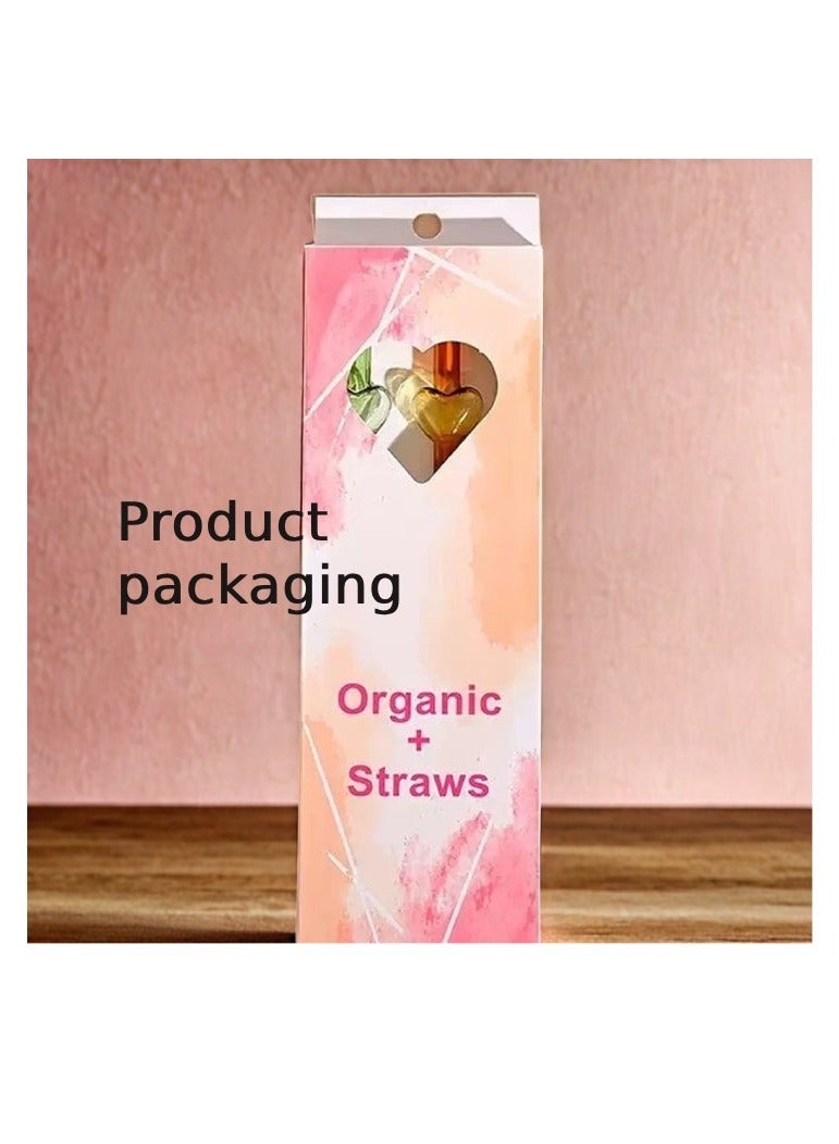 2 قطع على شكل قلب قابلة لإعادة الاستخدام القش الزجاجية مجموعة، 20 سم مقاومة للكسر القش الشرب مع فرشاة التنظيف، BPA خالية، غسالة صحون آمنة للصغار، القهوة، العصير، المشروبات الساخنة / الباردة - Image 5