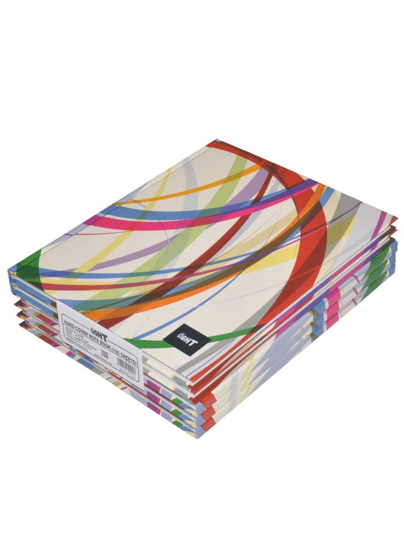 FIS دفتر ملاحظات بتصميم غلاف صلب من FIS LIGHT عبوة من 5 ، 10X8 بوصة (25.4 X 20.32 سم) ، 100 ورقة -LINB1001081402 - Image 1