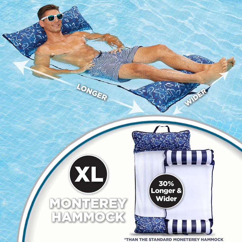 Aqua Leisure Aqua 4-in-1 Monterey Supreme XL Pool Float & Water Hammock – Multi-Purpose, Inflatable Pool Floats for Adults with Thick, Durable Material – Orchid Blue - Image 5