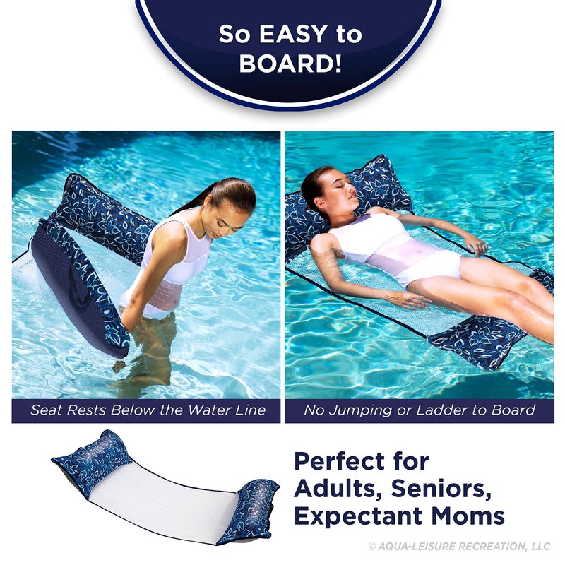 Aqua Leisure Aqua 4-in-1 Monterey Supreme XL Pool Float & Water Hammock – Multi-Purpose, Inflatable Pool Floats for Adults with Thick, Durable Material – Orchid Blue - Image 4