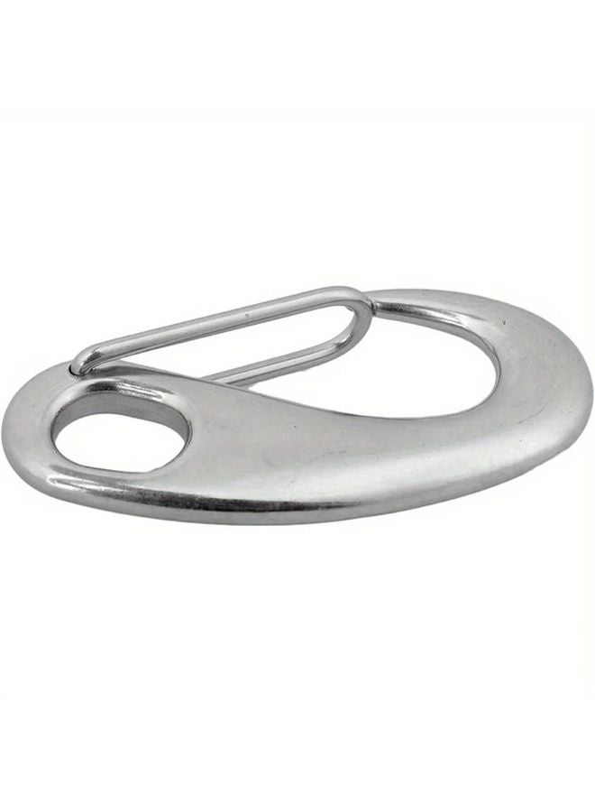 4pcs 50mm Stainless Steel Spring Snap Hook Egg Shape Quick Link Carabiner for Outdoor Camping Home - Image 4