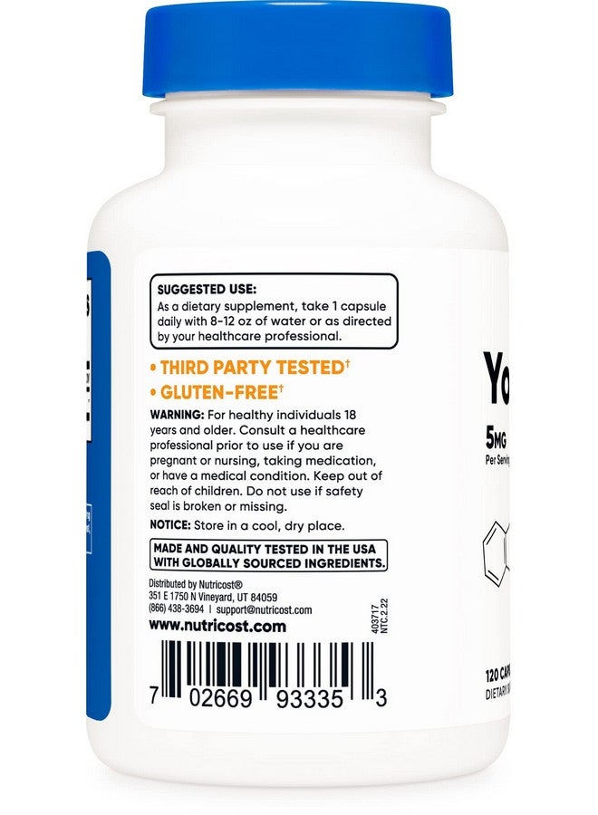 Nutricost Yohimbine Hcl 5Mg 120 Capsules Extra Strength - Image 4