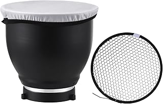 ANDOER Andoer 7 Inch Bowens Mount Beauty Dish Standar Reflector Diffuser Lamp Shade Dish with 60Ã‚Â°Honeycomb Grid & Diffuser - Image 1