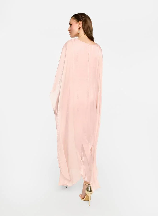 هاوس اوف مودا House of Moda Cape Sleeve Waist Tie-Up Maxi Dress