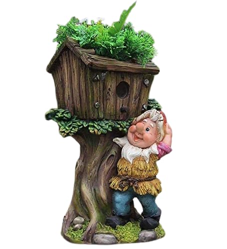 The Decorshed Resin gnome hut Planter for Home Decor, Garden Decor, Room Decor, 4 X 10, 1 Piece, Multicolour, Floral - Image 2